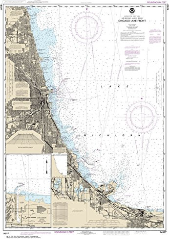 MapHouse NOAA Chart 14927 Chicago Lake Front-Gary Harbor- 40.24inch X 27.87inch Paper Chart