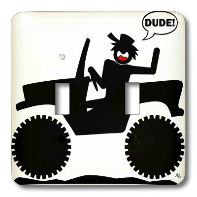 3dRose lsp_14747_2 Car Dude Image 1 Double Toggle Switch