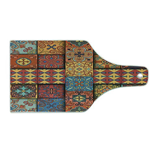Ambesonne Talavera Cutting Board- Colorful Dimensional Look Tile Squares Illustration in Azulejo Style- Decorative Tempered Glass Cutting and Serving Board- Wine Bottle Shape- Multicolor Ambesonne Talavera Cutting Board- Colorful Dimensional Look Tile Squares Illustration in Azulejo Style- Decorative Tempered Glass Cutting and Serving Board- Wine Bottle Shape- Multicolor