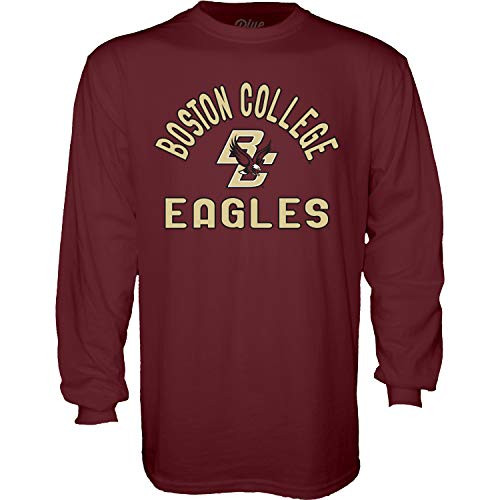NCAA Boston College Eagles Mens Long Sleeve T Shirt Line Up Team Color- Boston College Eagles Maroon- XX-Large