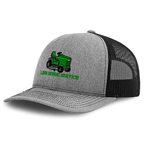 Speedy Pros Richardson Trucker Hat Lawn Mowing Service Embroidery Polyester Baseball Cap Snapback Heather Grey Black