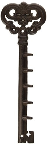 Abbott Collection Cast Iron Key Wall Hook, Dark Brown