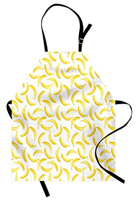 Ambesonne Yellow and White Apron- Cartoon Style Bananas Pattern Exotic Fresh Ripe Fruit Healthy Tropical- Unisex Kitchen Bib with Adjustable Neck for Cooking Gardening- Adult Size- Yellow White Ambesonne Yellow and White Apron- Cartoon Style Bananas Pattern Exotic Fresh Ripe Fruit Healthy Tropical- Unisex Kitchen Bib with Adjustable Neck for Cooking Gardening- Adult Size- Yellow White