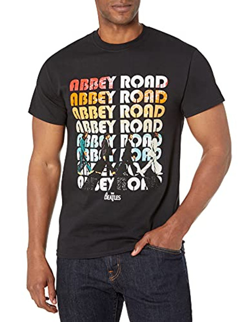 The Beatles Men's Abbey Road Anniversary Tee- Black- Medium