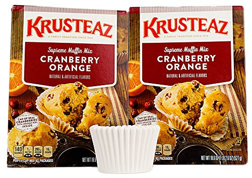 Krusteaz Cranberry Orange Muffin Mix with Free Serving Cups Bundle