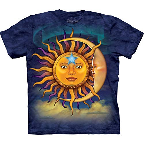 The Mountain Sun Moon-2Xl Adult T-Shirt- Blue and Purple- 2XL