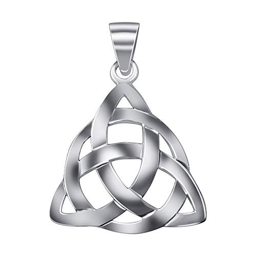 Sterling Silver 1 inch Endless Knot Triquetra Celtic Pendant