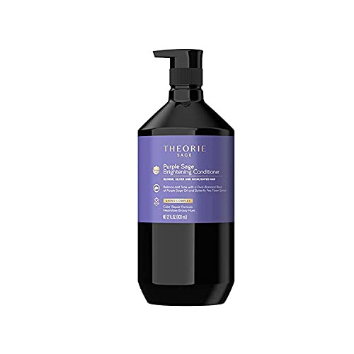 THEORIE Purple Sage Brightening Conditioner- Balance- Tone  and  Brighten Blonde- Silver- Grey- Bleached- Color Treated or Highlighted Hair- Eliminate Brassiness  and  Yellowing- 800mL