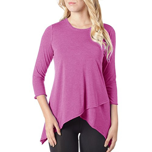 Calvin Klein Performance Womens Jersey Asymmetric Casual Top Purple M