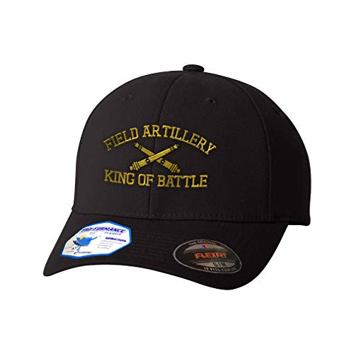 Flexfit Hats for Men  and  Women Us Army Field Artillery B Embroidery Polyester Dad Hat Baseball Cap Black Large XLarge
