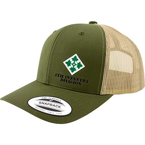 Army 4th Infantry Division Full Color Trucker Hat -Green/Khaki-