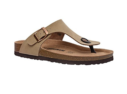 Women's Cushionaire Leah Cork footbed Sandal with PlusComfort TAUPE- 6