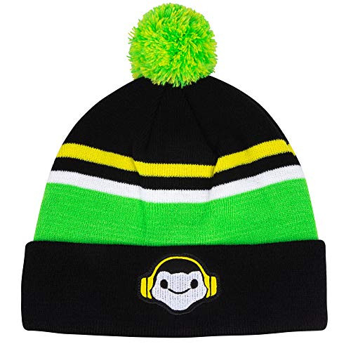 JINX Overwatch Lucio Pom Knit Beanie- Black/Green- One Size