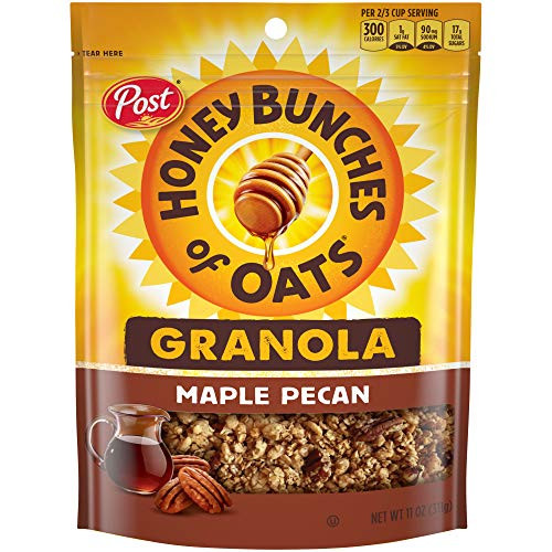 Honey Bunches of Oats Maple Pecan Granola Cereal and Snack- Good Source of Fiber- made with Whole Grain Breakfast Cereal- 11 Ounce -Pack of 5-