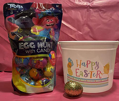Trolls Egg Hunt Easter Basket With Golden Egg And Plastic Easter Basket 16 Eggs Trolls Egg Hunt Easter Basket With Golden Egg And Plastic Easter Basket 16 Eggs