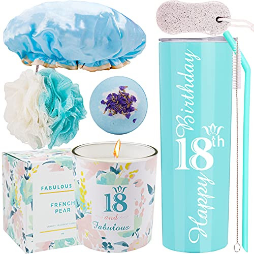 18th Birthday Gifts for Girls- Happy 18th Birthday- 18th Birthday Tumbler- Gifts for 18th Birthday Girl- 18th Birthday Decorations- Happy 18th Birthday Candle- 18th Birthday Party Supplies