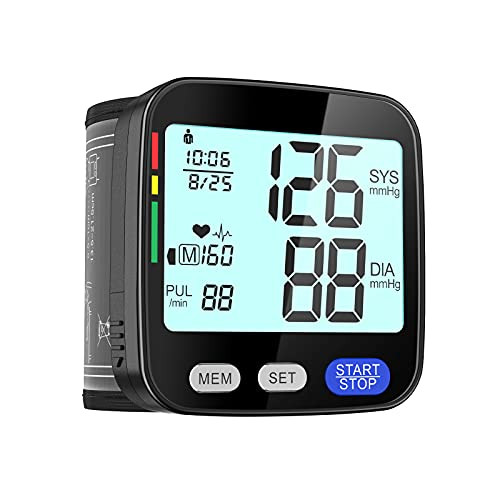 Blood Pressure Monitor- Wrist Blood Pressure Cuff Monitor for Home Use- Automatic Digital BP Machine with Irregular Heartbeat Detector- Large Backlit LCD Display- Dual Users Mode- 2x199 Memory Blood Pressure Monitor- Wrist Blood Pressure Cuff Monitor for Home Use- Automatic Digital BP Machine with Irregular Heartbeat Detector- Large Backlit LCD Display- Dual Users Mode- 2x199 Memory