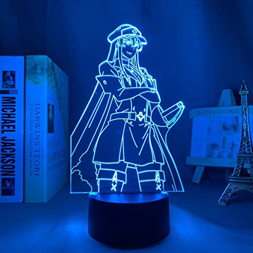 Anime 3D Lamp Akame Ga Kill Esdeath LED Night Light for Room Decor Nightlight Birthday Gift Manga Akame Ga Kill Light - Remote Control