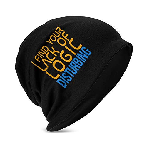 Kids Knit Hats Winter Warm I Find Your Lack of Logic Disturbing Slouchy Baggy Beanie Hat Skull Cap for Boys Girls Black