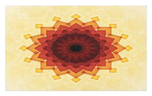 Lunarable Yellow and Red Doormat- Geometrical Rhombus Design Squares Abstract Modern Pattern- Decorative Polyester Floor Mat with Non-Skid Backing- 30inch X 18inch- Burgundy Orange Mustard Lunarable Yellow and Red Doormat- Geometrical Rhombus Design Squares Abstract Modern Pattern- Decorative Polyester Floor Mat with Non-Skid Backing- 30inch X 18inch- Burgundy Orange Mustard