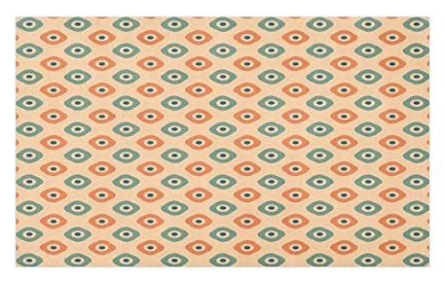 Lunarable Vintage Doormat- Rounded Squares in Vertical Form with Blue Dots Nostalgic Classical Tiling- Decorative Polyester Floor Mat with Non-Skid Backing- 30inch X 18inch- Orange Teal Peach Lunarable Vintage Doormat- Rounded Squares in Vertical Form with Blue Dots Nostalgic Classical Tiling- Decorative Polyester Floor Mat with Non-Skid Backing- 30inch X 18inch- Orange Teal Peach