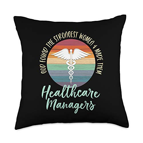 Healthcare Manager Tees Retro Vintage Medical Symbol Healthcare Manager Throw Pillow- 18x18- Multicolor