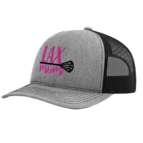 Richardson Trucker Hat Lacrosse Mom Crosse Embroidery Polyester Baseball Cap Snapback Heather Grey Black