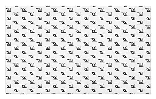 Ambesonne Eye Chart Doormat- Repetitive Monochrome Style Phoropter on a Plain Background- Decorative Polyester Floor Mat with Non-Skid Backing- 30inch X 18inch- Charcoal Grey and White