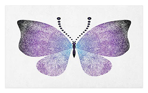 Ambesonne Butterfly Doormat- Pointillistic Fantasy Papillon Butterfly Art with Purple Ombre Color- Decorative Polyester Floor Mat with Non-Skid Backing- 30inch X 18inch- Dark Purple and Violet Ambesonne Butterfly Doormat- Pointillistic Fantasy Papillon Butterfly Art with Purple Ombre Color- Decorative Polyester Floor Mat with Non-Skid Backing- 30inch X 18inch- Dark Purple and Violet