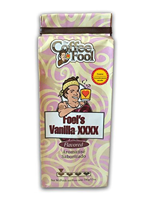 The Coffee Fool Coarse Grind Coffee, Fool's Vanilla XXXX, 12 Ounce