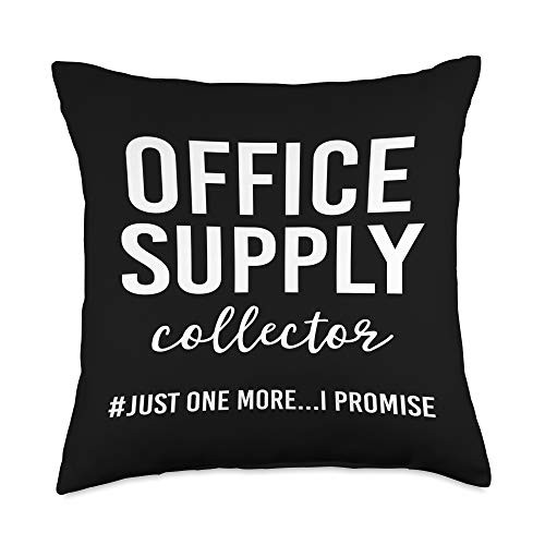 Office Manager Tees Office Supplies Collector Throw Pillow- 18x18- Multicolor