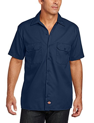 Dickies Men's Big-Tall Short-Sleeve Work Shirt,Navy,5X