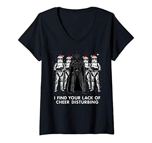Womens Star Wars Christmas Vader Lack of Cheer Is Disturbing V-Neck T-Shirt
