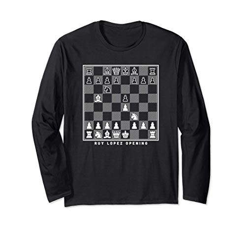 Ruy lopez opening chess board - chess player gift Long Sleeve T-Shirt