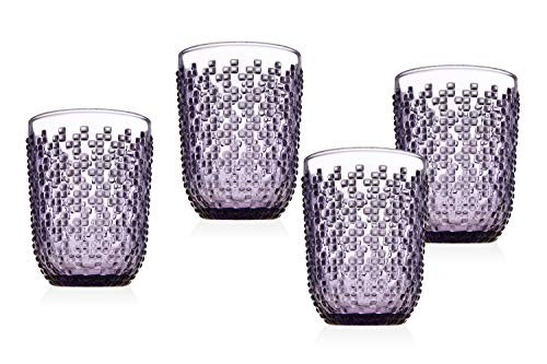 Double Old Fashioned Glasses Beverage Glass Cup Alba by Godinger  Amethyst  Set of 4