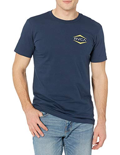RVCA Men's Graphic Short Sleeve Crew Neck Tee Shirt- Astro HEX/Federal Blue- X-Large