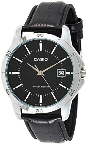 Casio Men's MTP-V004L-1A Date Quartz Watch with Genuine Leather