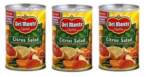 Del Monte Citrus Salad with Grapefruit  and  Orange -Pack of 3- 15 oz Cans by Del Monte