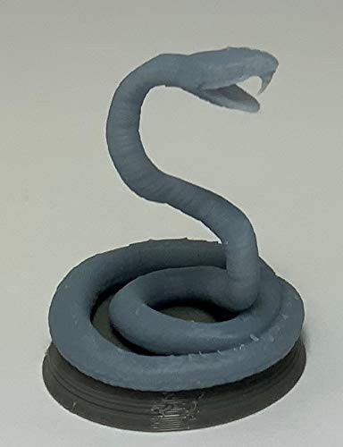 HERO Creations - Giant Poisonous Snake - RPG - Dungeons and Dragons - DND - Pathfinder - Lord of The Ring - Figurine Miniature -Gray/Unpainted-