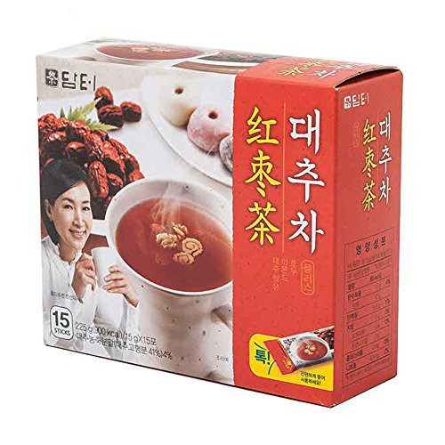 DAMTUH Korea Traditional Jujube Tea Plus, Jujube Powder Tea, Single Serving Packets, 15 Count