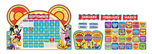Eureka Mickey Mouse Classroom Calendar Teacher Supplies, 0.1'' x 18'' x 28'', 110pc