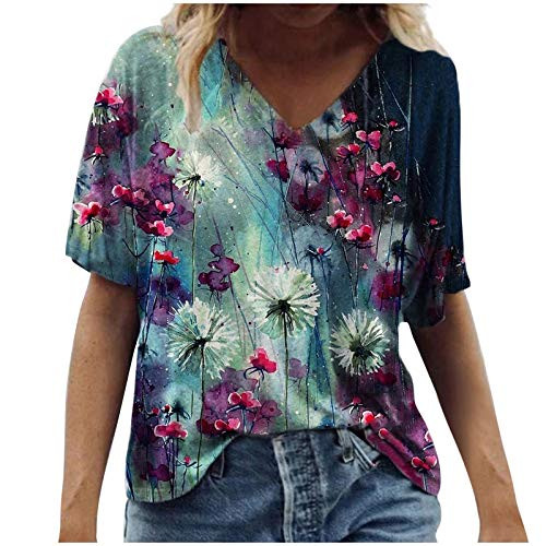 Casual Short Sleeve Tops for Women Fashion 3D Print Tshirt Tops Tie Dye V-Neck Blouse Tops Plus Size Summer Tee Tunics Casual Short Sleeve Tops for Women Fashion 3D Print Tshirt Tops Tie Dye V-Neck Blouse Tops Plus Size Summer Tee Tunics