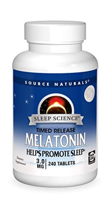 Source Naturals Sleep Science Melatonin 3 mg Helps Promote Sleep - 240 Time Release Tablets Source Naturals Sleep Science Melatonin 3 mg Helps Promote Sleep - 240 Time Release Tablets