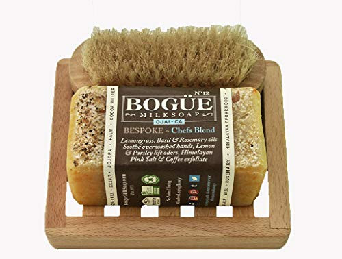 Bogue Goat Milk Soap- No.12 Chefs Blend Gift Set- Himalayan Pink Salt and Coffee exfoliate- odor neutralizing Lemon and Parsley- nourishing Lemongrass- Basil- Rosemary and Cedarwood. Nail scrubber and dish Bogue Goat Milk Soap- No.12 Chefs Blend Gift Set- Himalayan Pink Salt and Coffee exfoliate- odor neutralizing Lemon and Parsley- nourishing Lemongrass- Basil- Rosemary and Cedarwood. Nail scrubber and dish