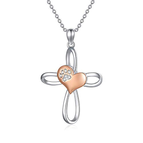 SIMONLY Celtic Knot Cross Pendant Necklace Sterling Silver Paw Necklaces Love Heart Irish Celtics Necklace Jewelry