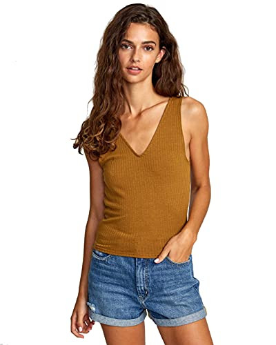 RVCA Junior's Calico Tank TOP- Bronze- S