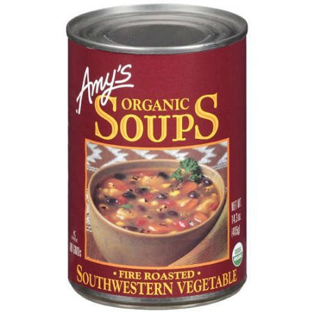 Amy's Organic - Southwestern Fire Roasted Vegetable Soup -Pack of 3- 14.3 Ounce Cans-