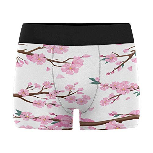Japan Cherry Branch with Blooming Flowers Men's Boxer Briefs Trunks Underwear 5XL