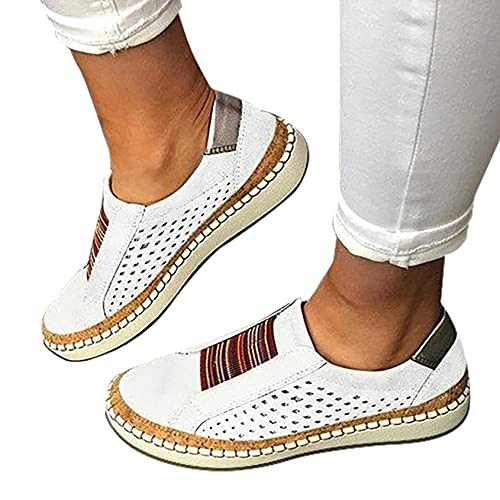 Women's Classic Sneaker Fashion Comfort Flat Slip-On Walking Sneaker Casual Loafer Shoes