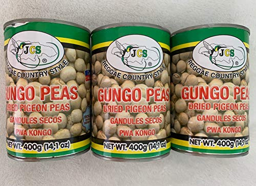 JCS Gungo Peas- Dried Pigeon peas 14.1oz - 3 Cans per Order -